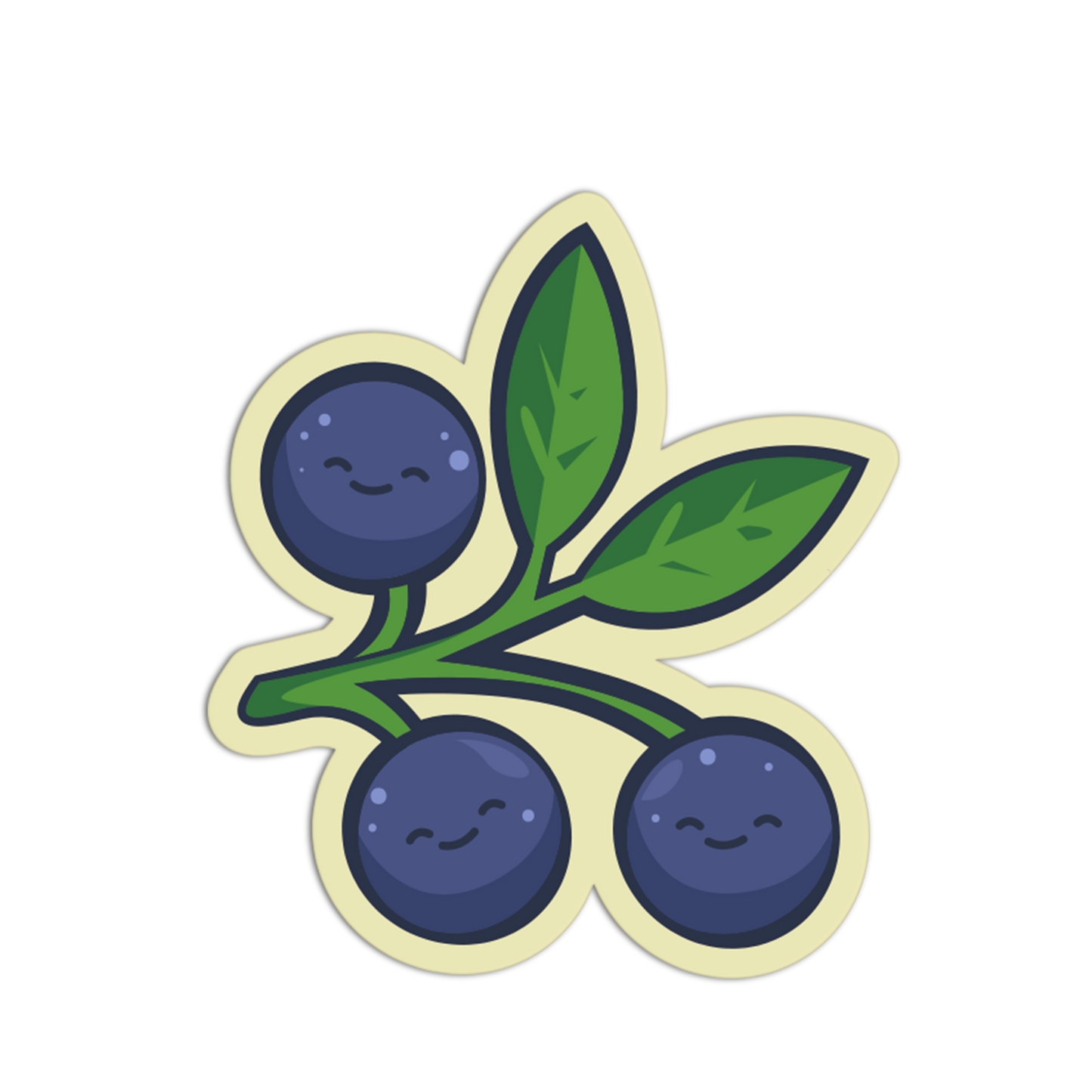 Blueberry Trio Branch - Berries Stickers