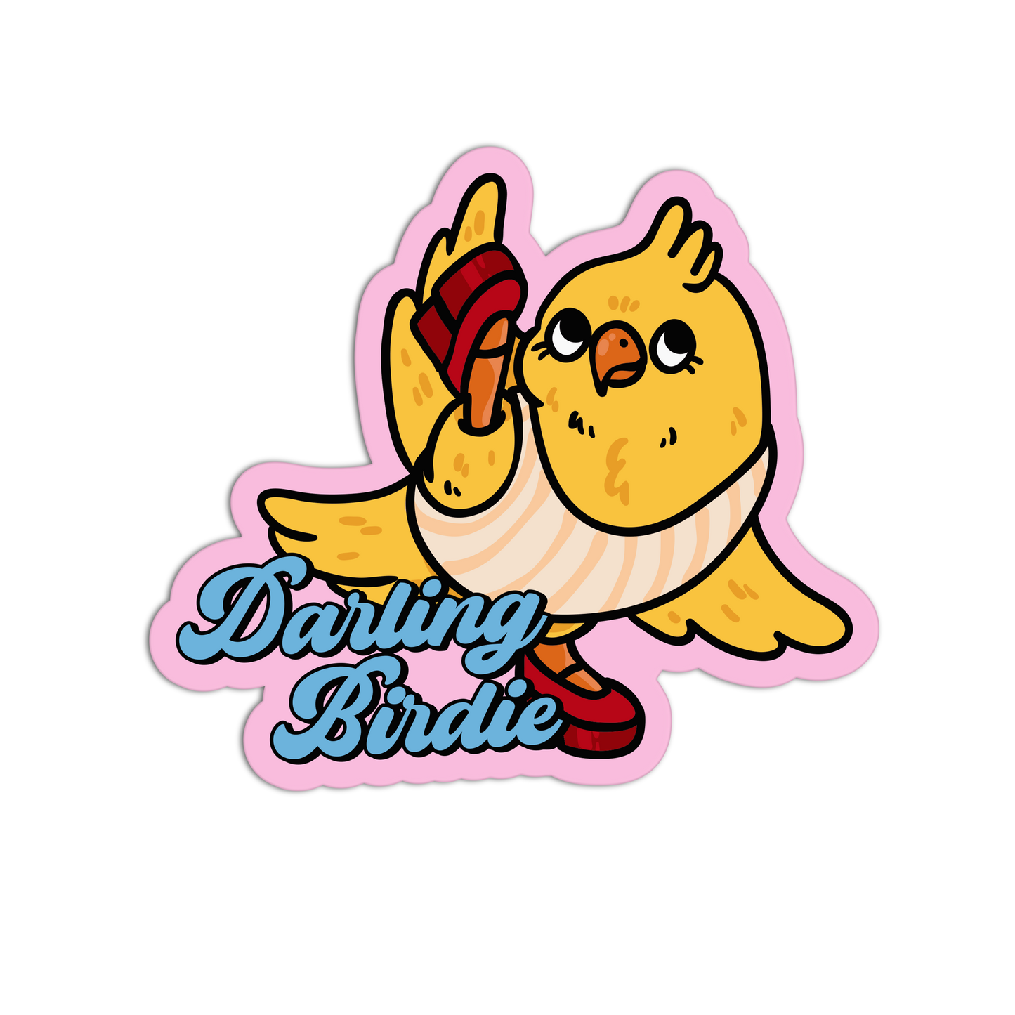 Darling Birdie Yellow Canary - Birds With Shoes Sticker