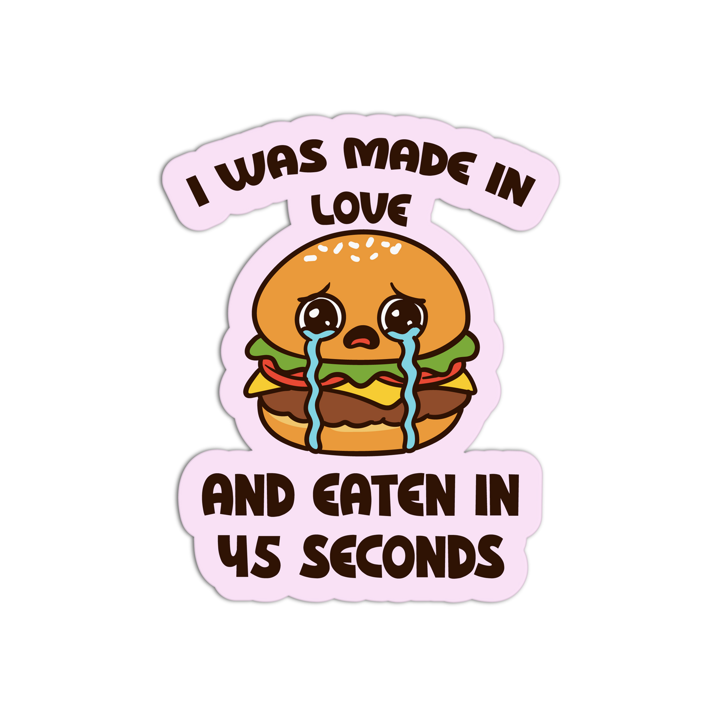 Crying Fast Food Burger - Burger And Fries Sticker