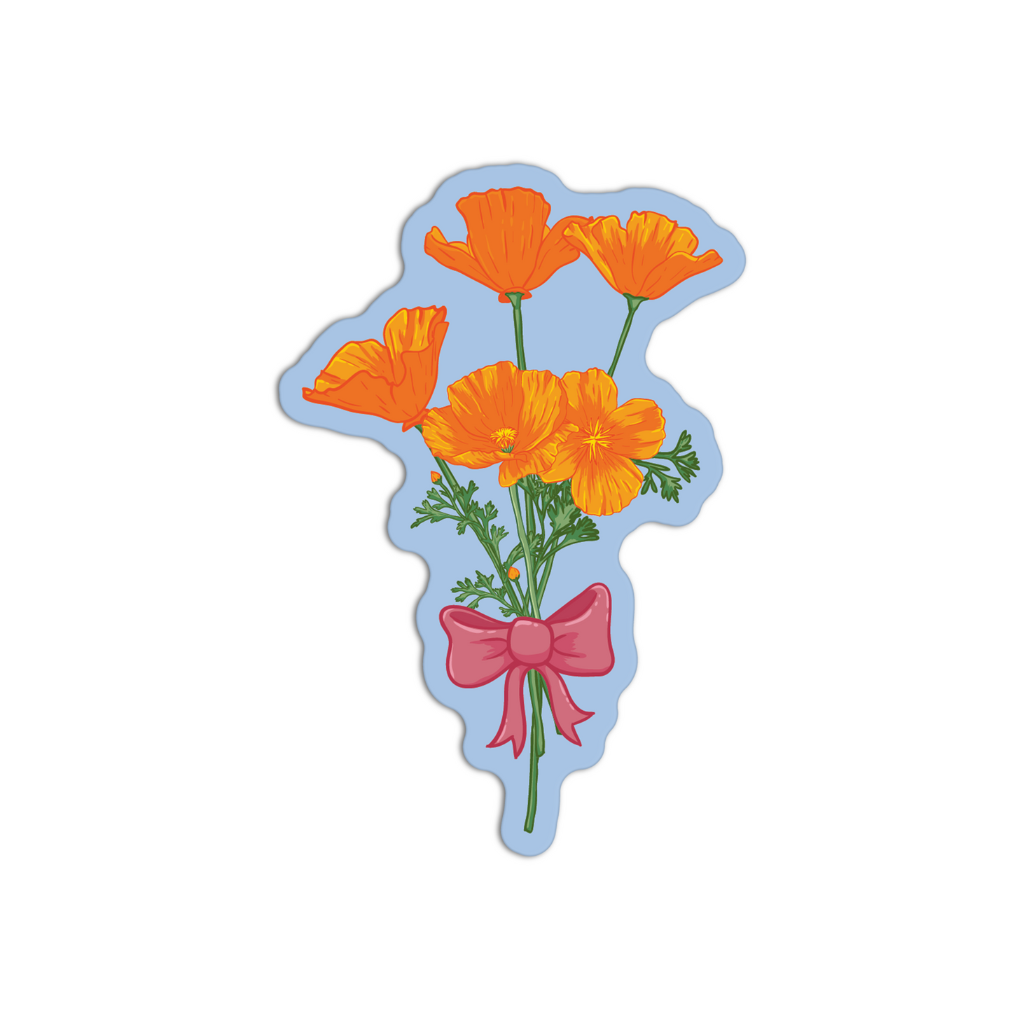 Cali Poppy with Ribbon California Poppy Sticker