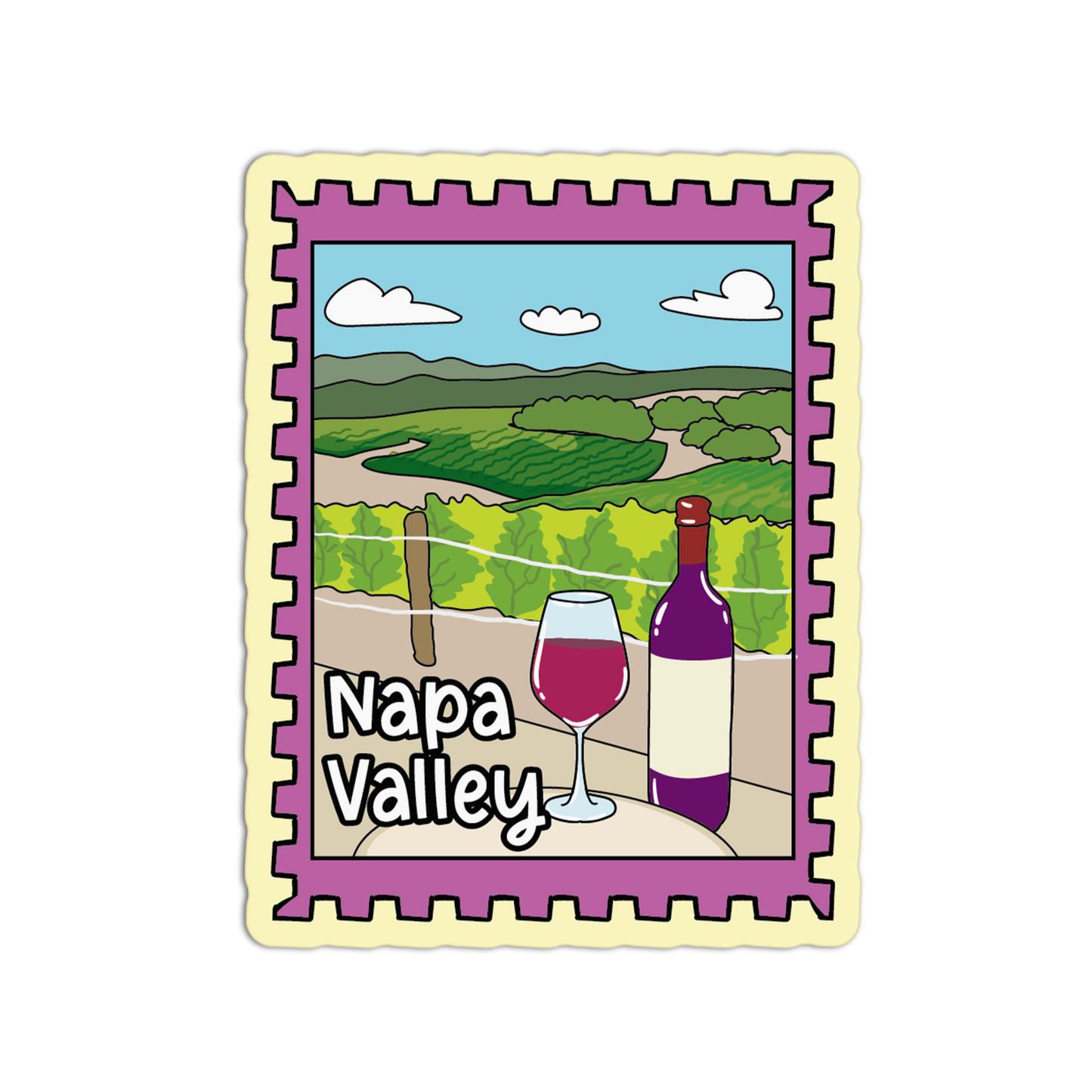 Napa Valley California Stamp Sticker