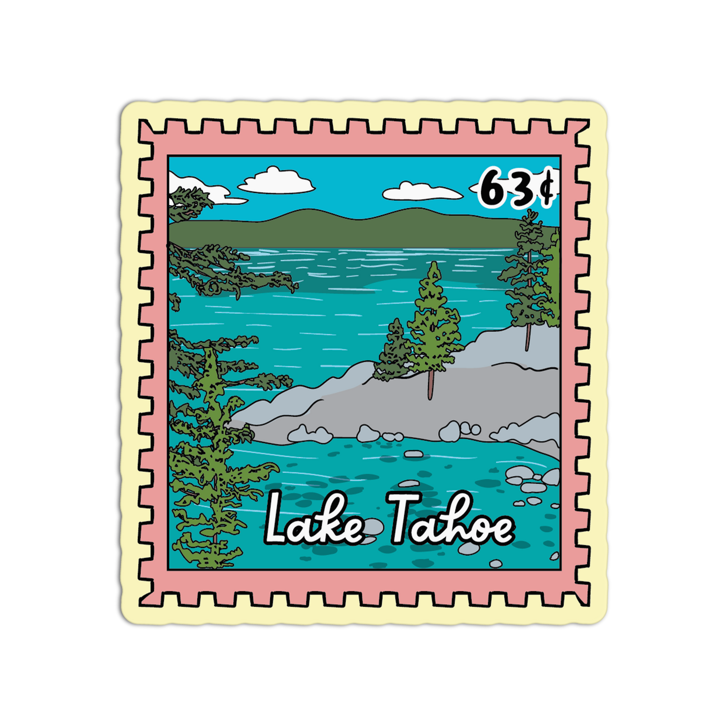 Lake Tahoe California Stamp Sticker