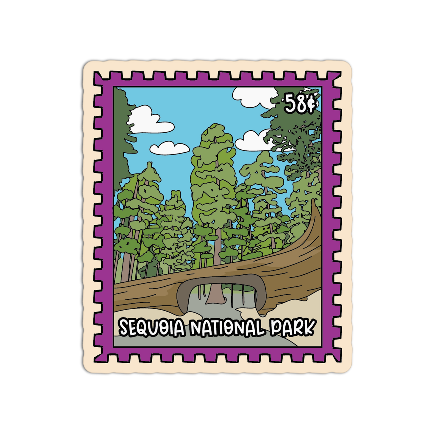 Sequoia National Park California Stamp Sticker