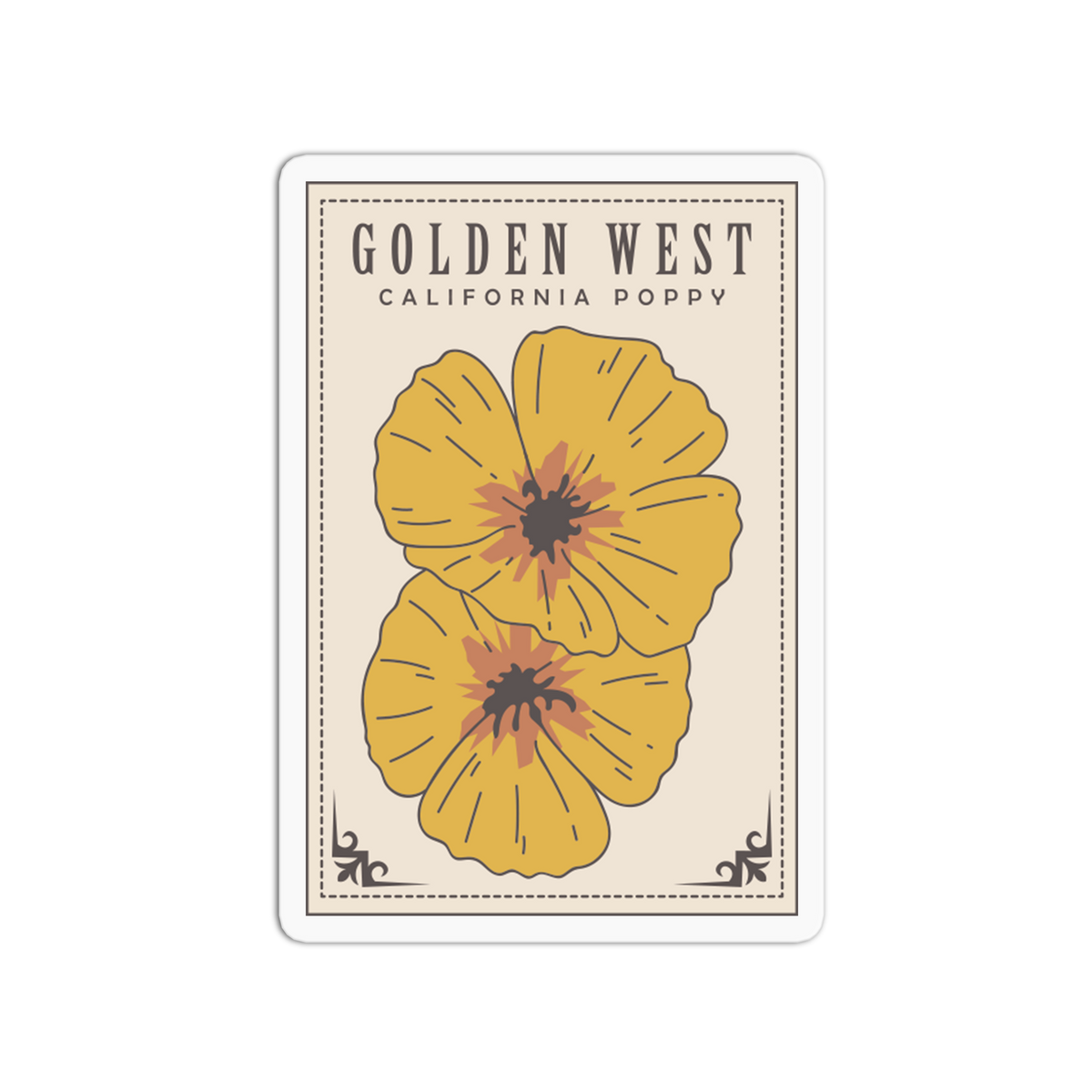 Golden West Seed - California Poppy Sticker