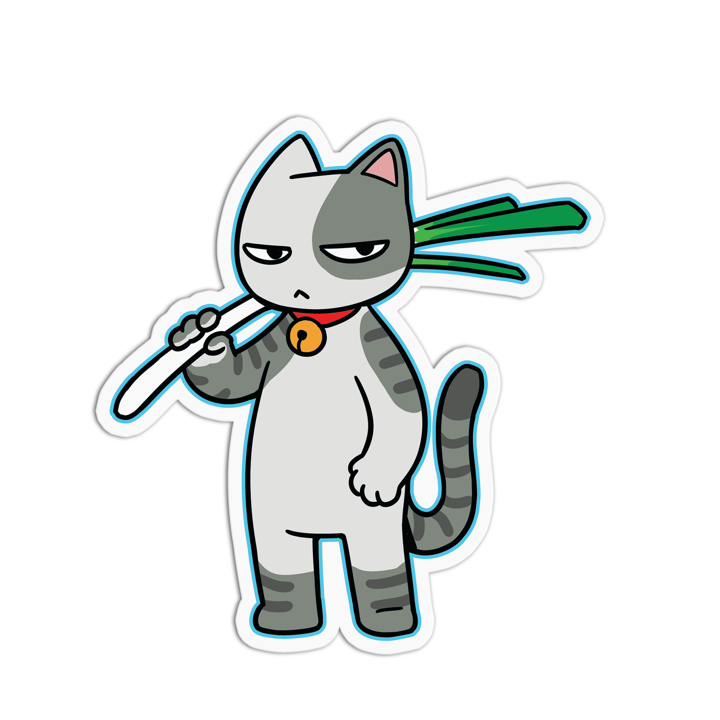 Cat With A Leech Cats Sticker