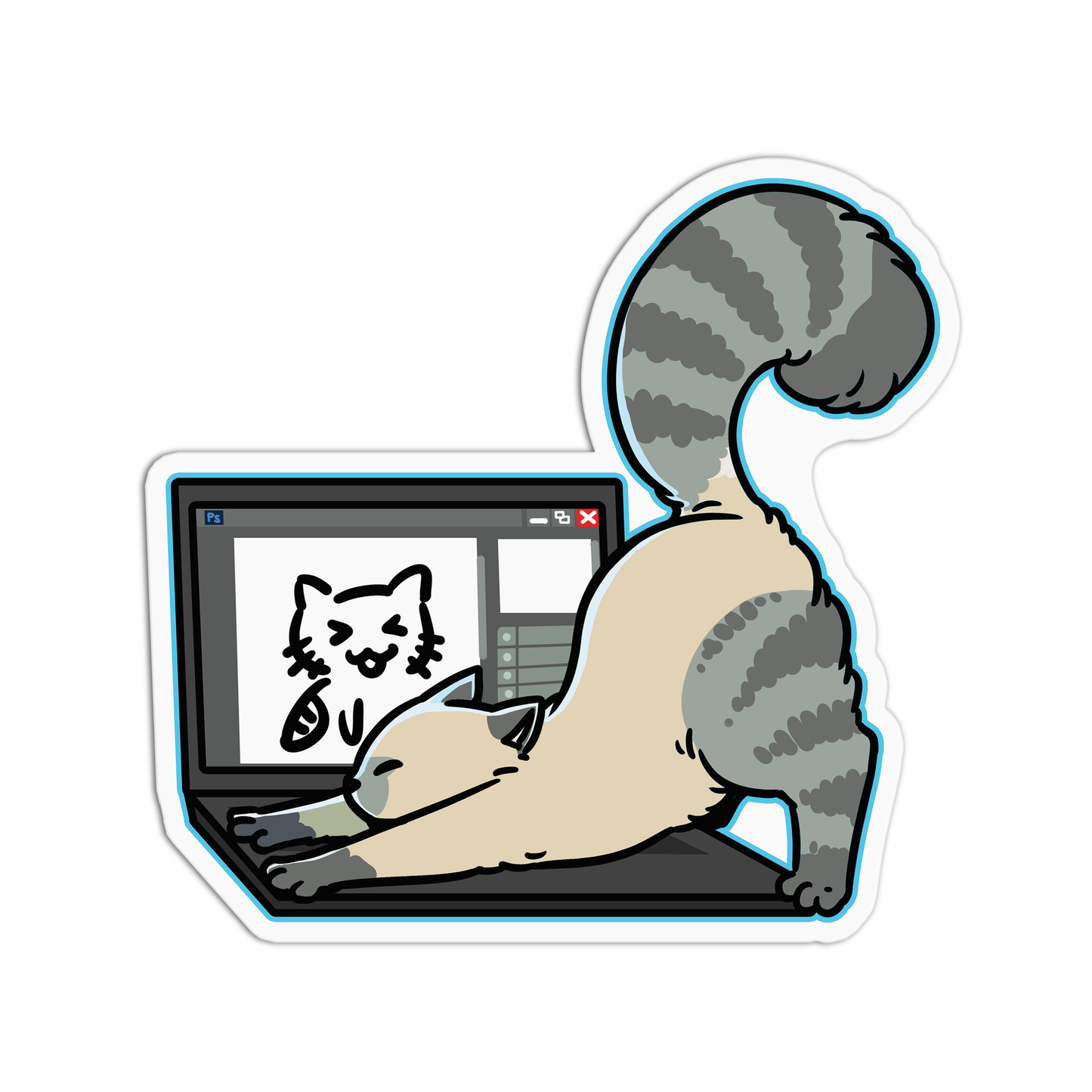 Work Cat Holic Cats Sticker