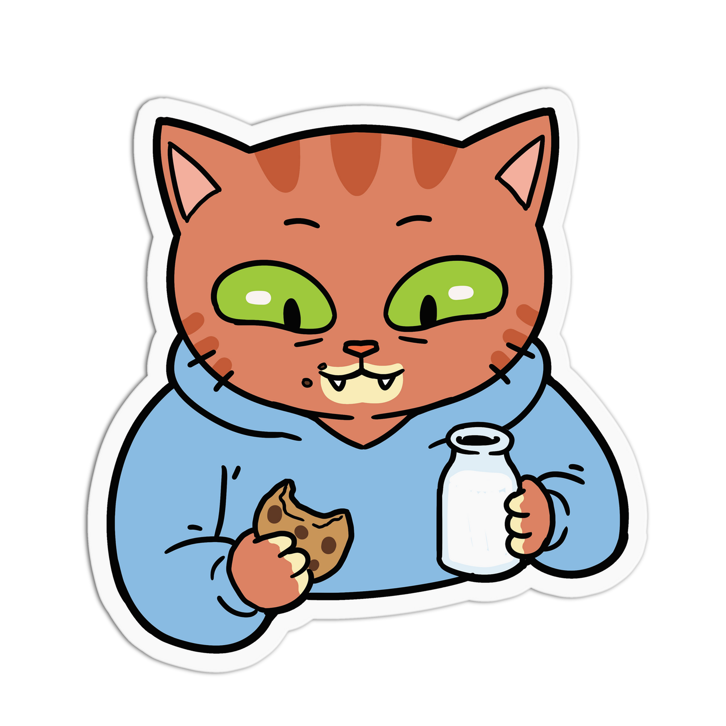 Cookie & Milk Ginger Cute Catz Playful Kitty Sticker
