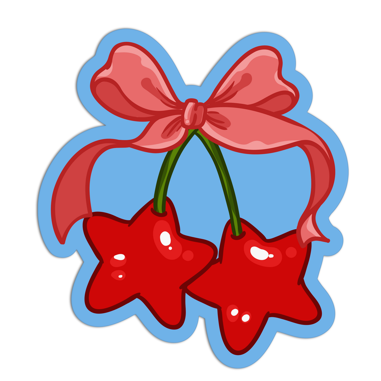 Ribbon Star-Fruit Cherries Stickers