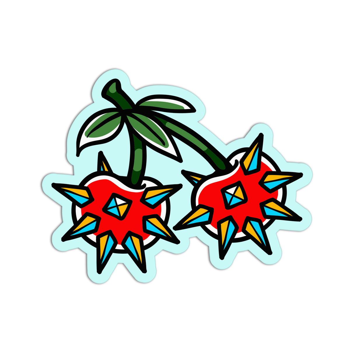 Spiked Pair - Cherry Tattoo Sticker