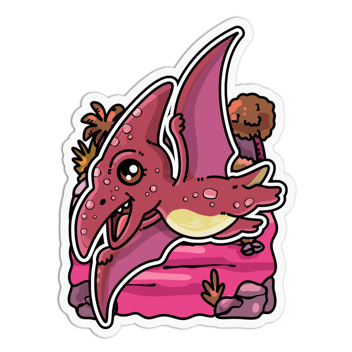 Flying Wings - Chibi Dinos Sticker