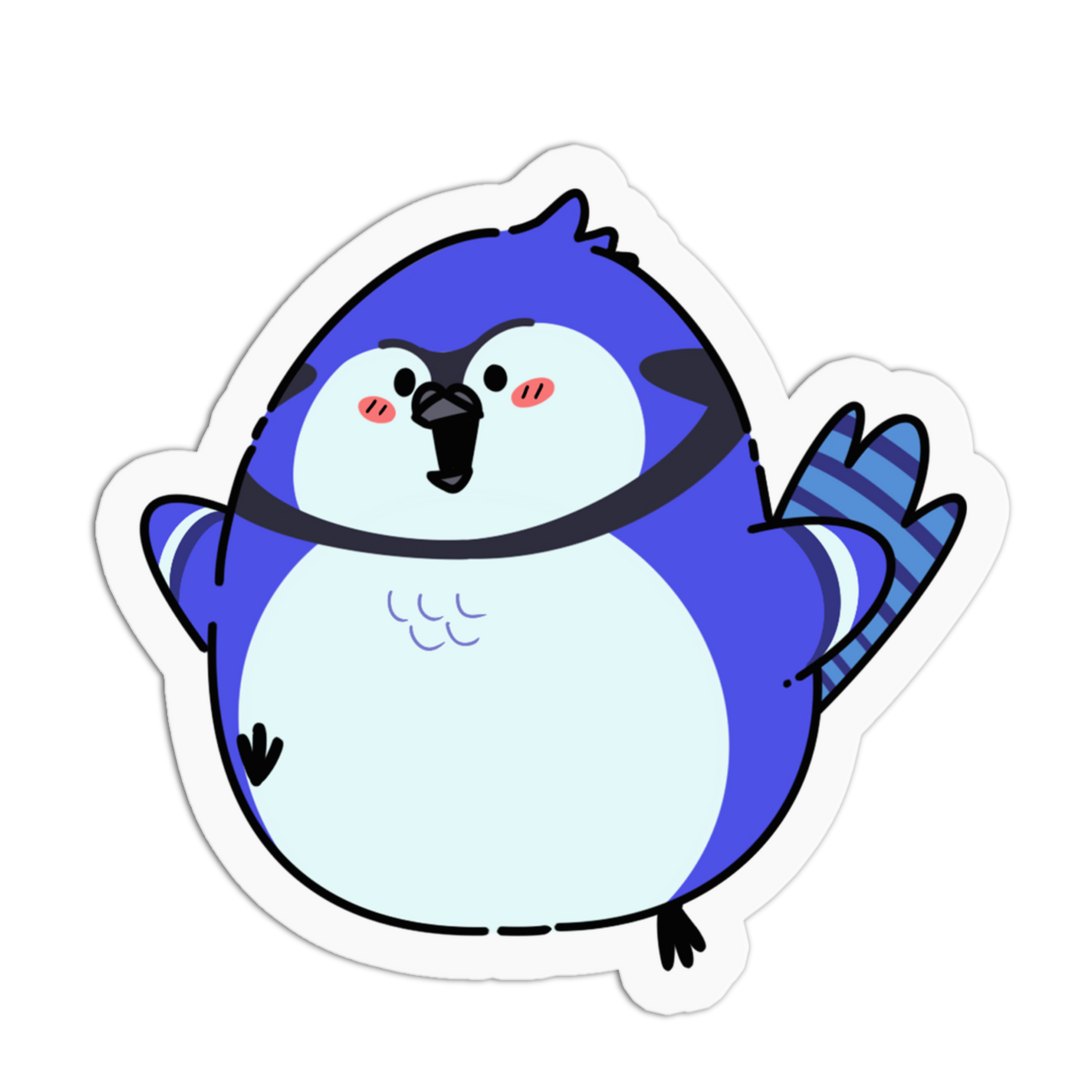 Happy Blue Jay Bird Sticker