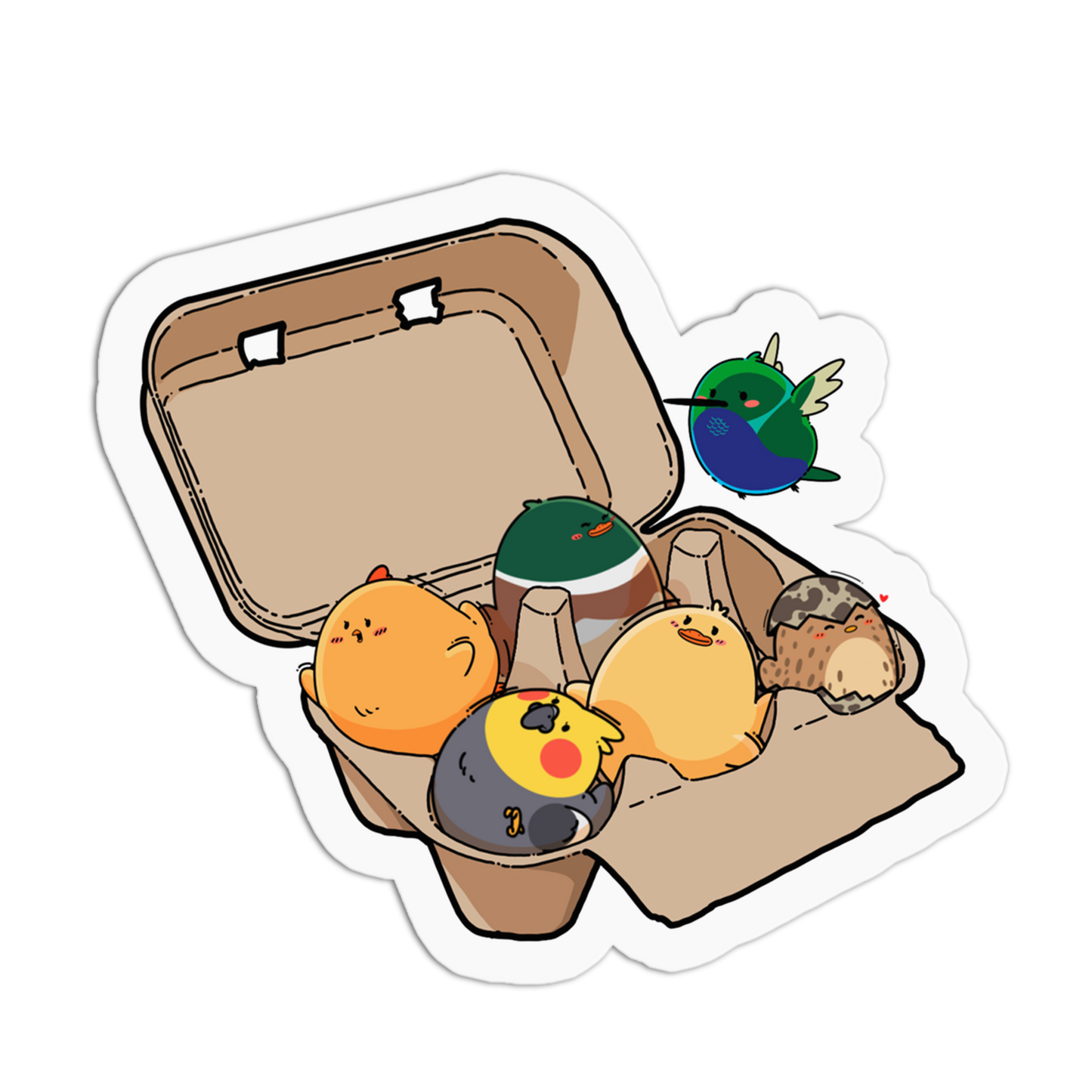 Assorted Egg Carton Bird Sticker