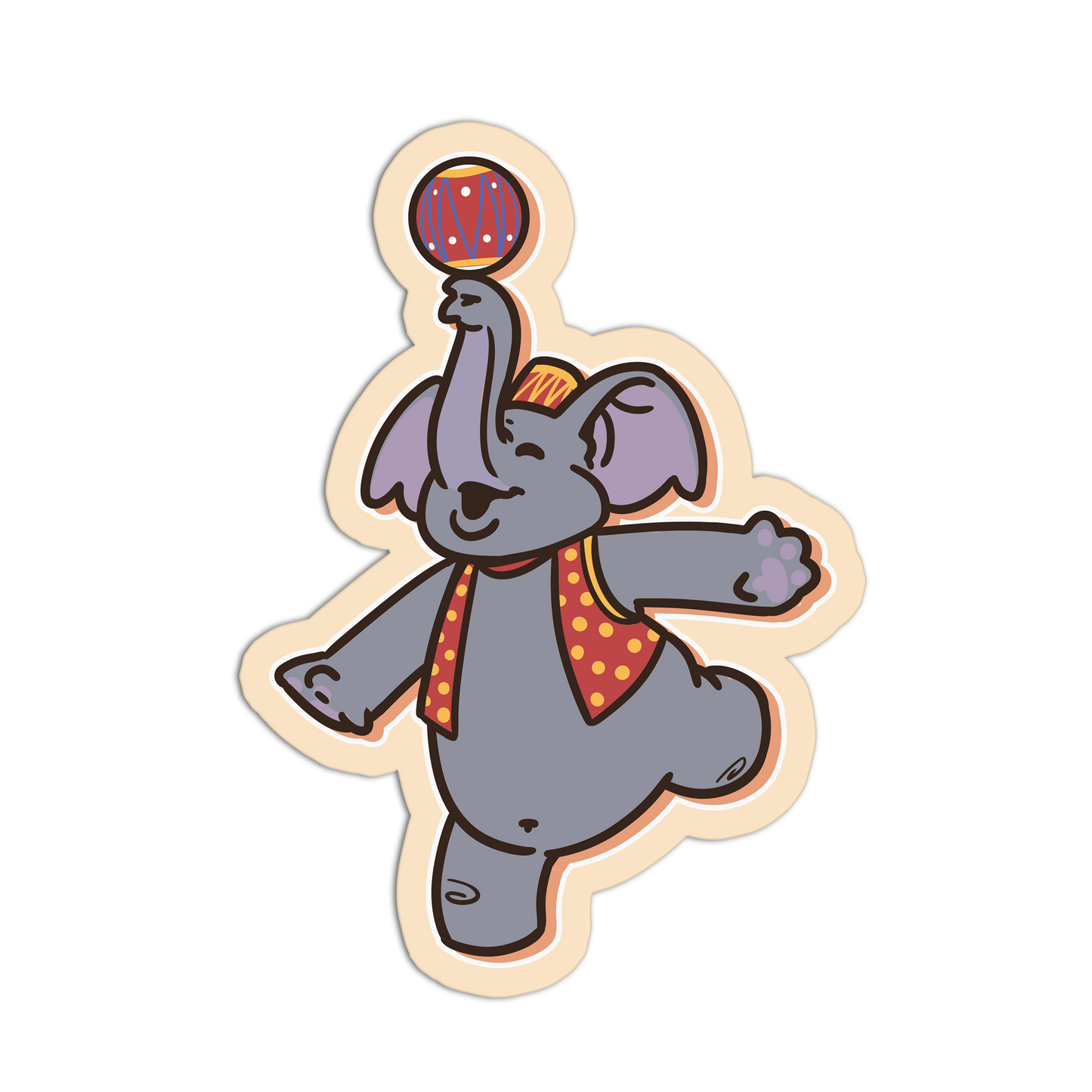 Balancing Elephant Circus Animal Stickers