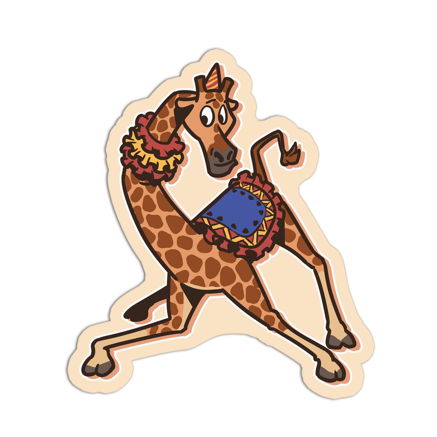 Galloping Giraffe Circus Animal Stickers