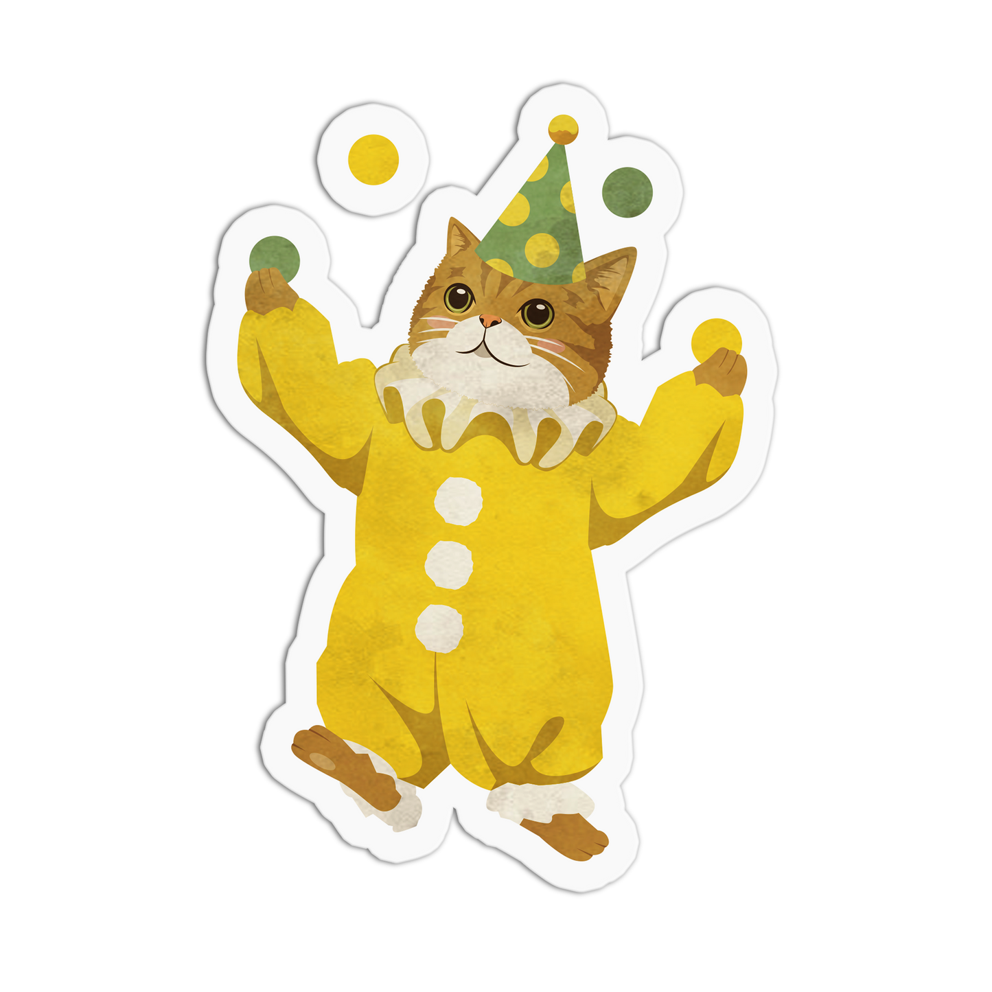 Ball Juggler Circus Cat Sticker