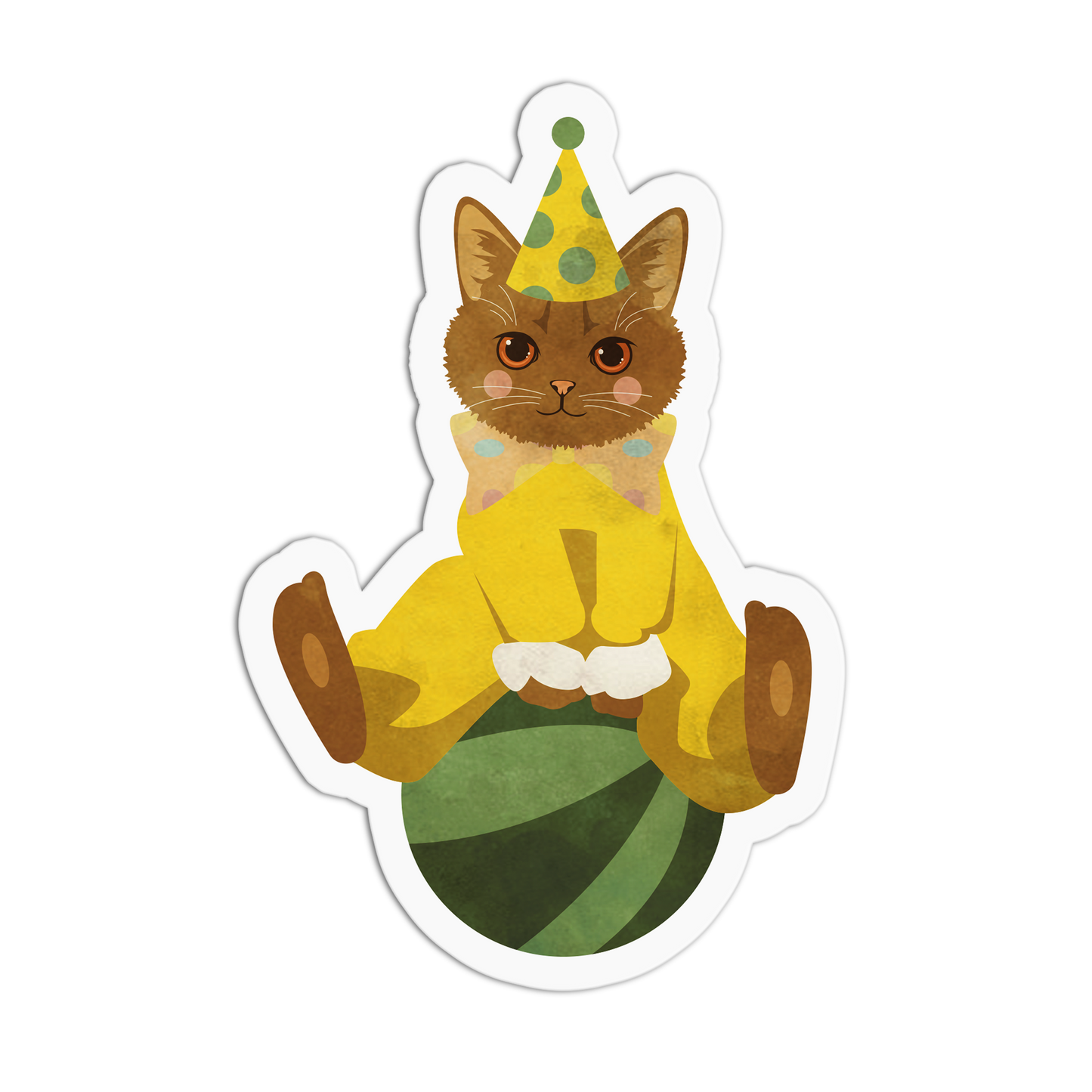 Sitting Performer Circus Cat Sticker