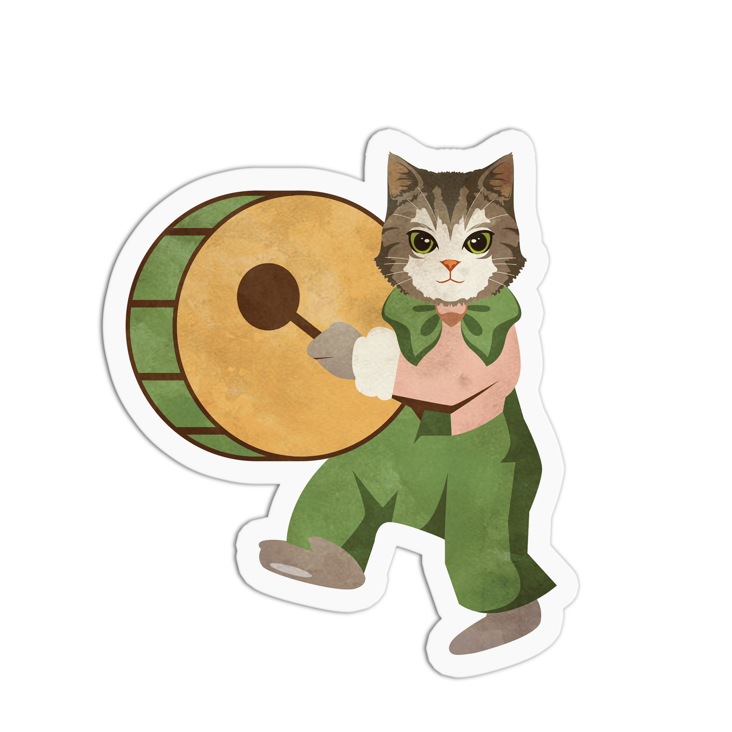 Drummer Circus Cat Sticker