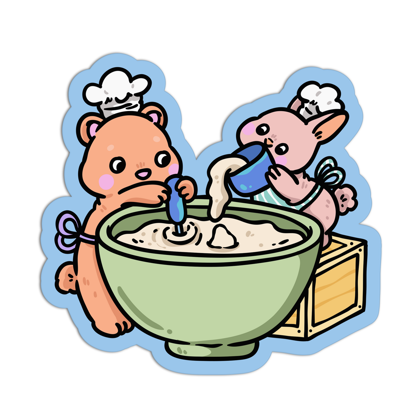 Bunny And Bear Duo Coquette Baking Stickers
