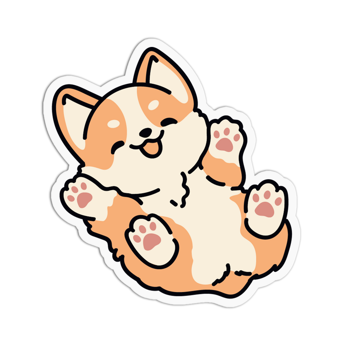 Playful Paw Corgi Sticker