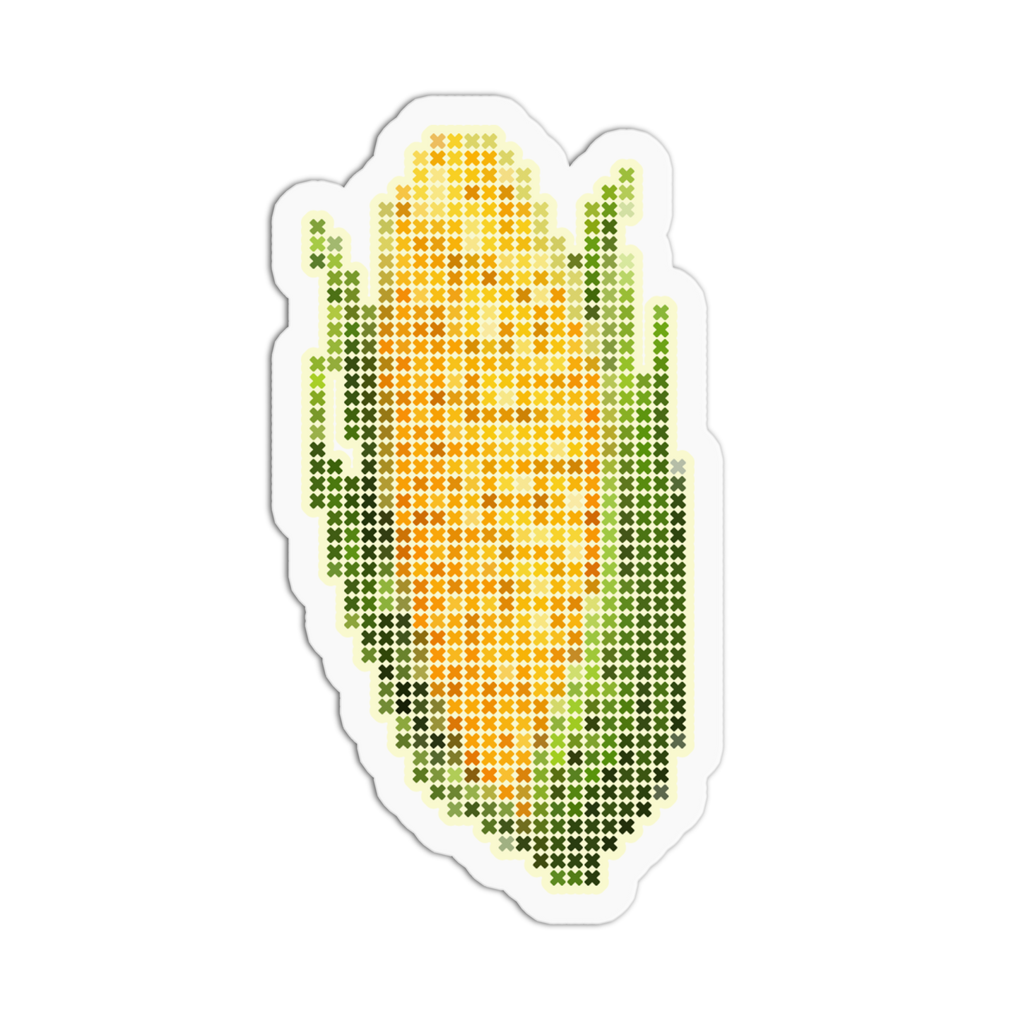 Fresh Yellow Corn Cross Stitch Fruit Sticker