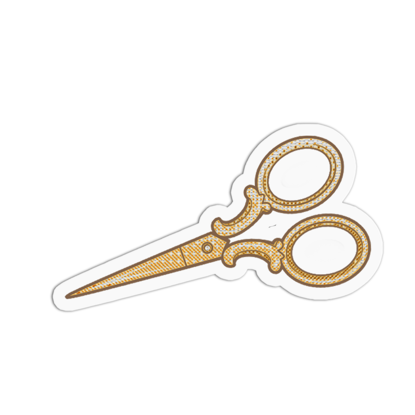 Vintage Golden Scissors Cross Stitch Sticker