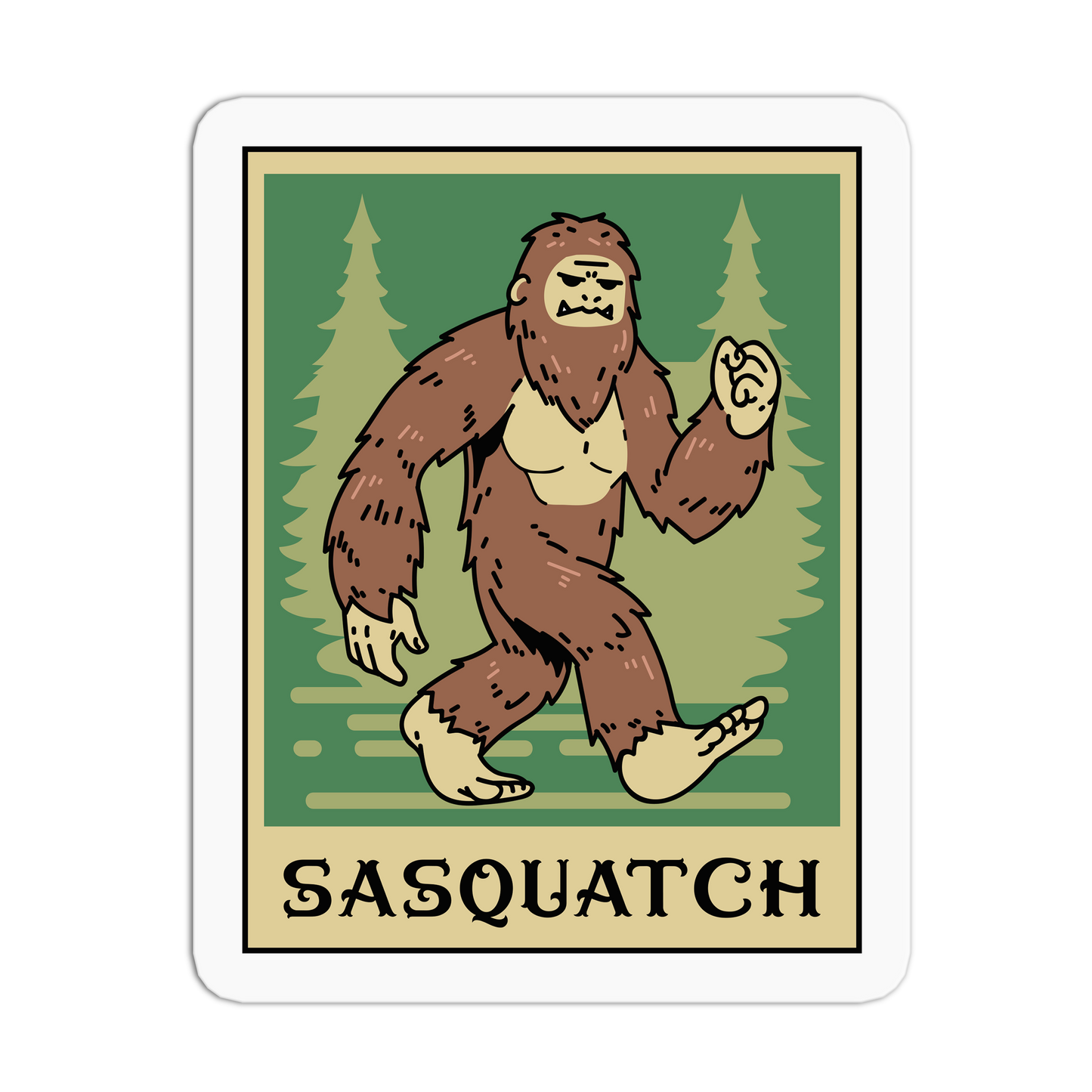 Sasquatch Cryptid Tarot Cards Sticker