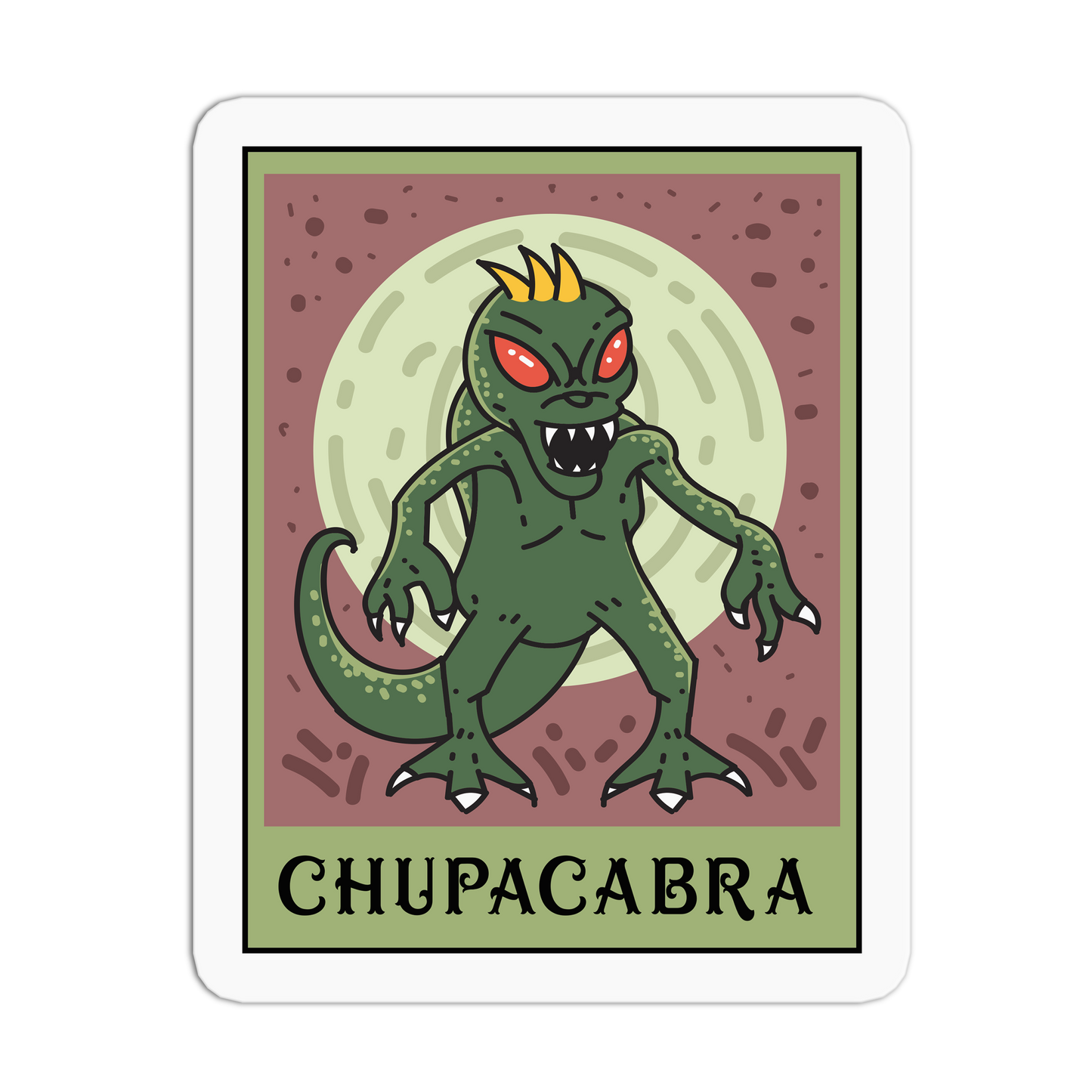 Night Hunter Chupacabra Cryptid Tarot Cards Sticker