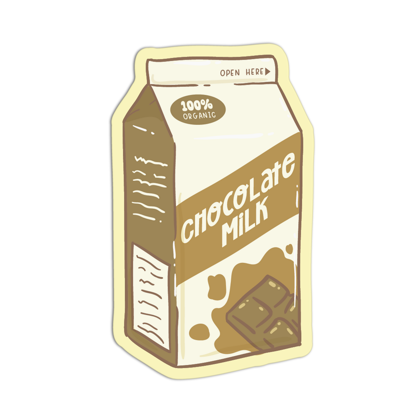 Illustration of a chocolate milk carton on a white background