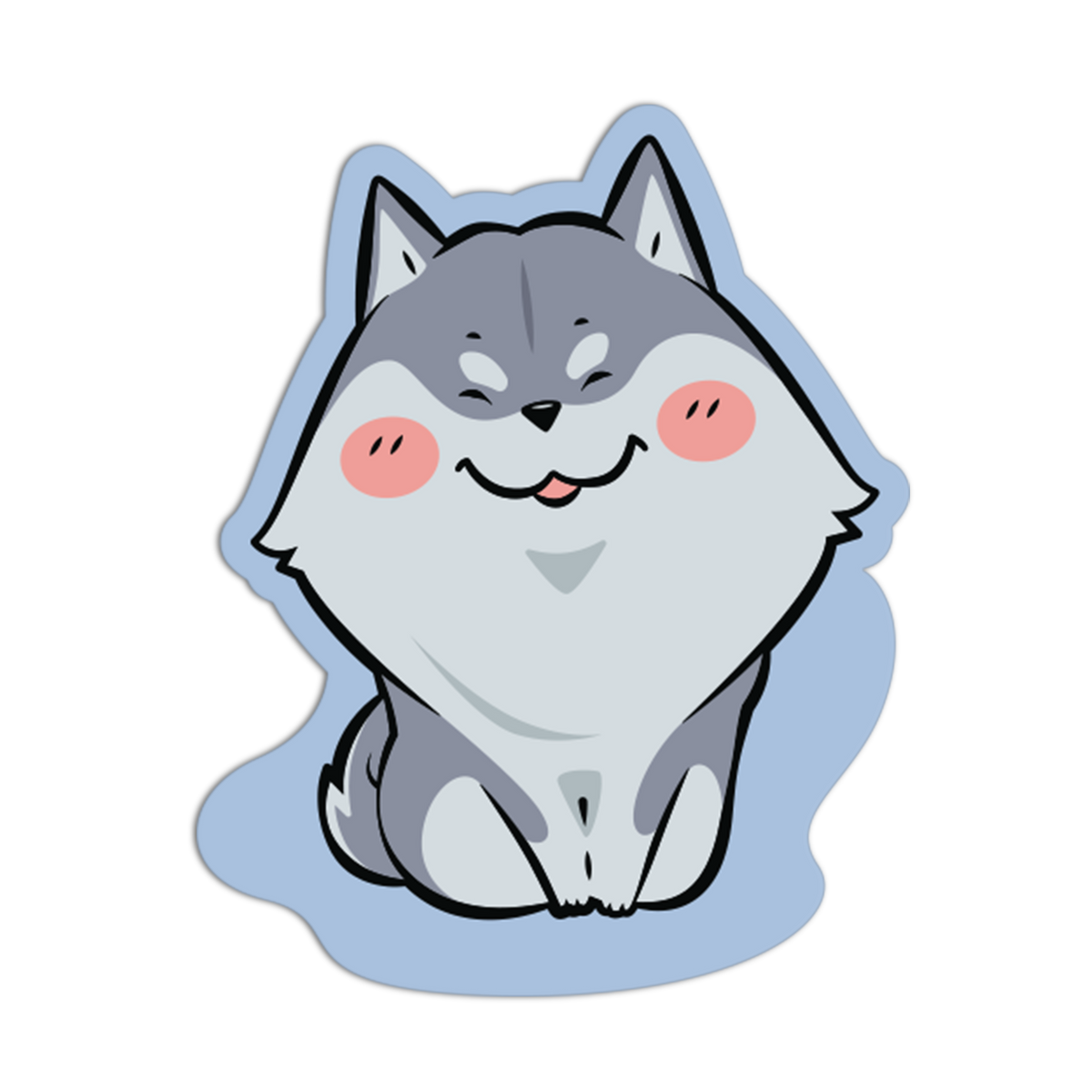 Happy Husky Cute Dogs Sticker