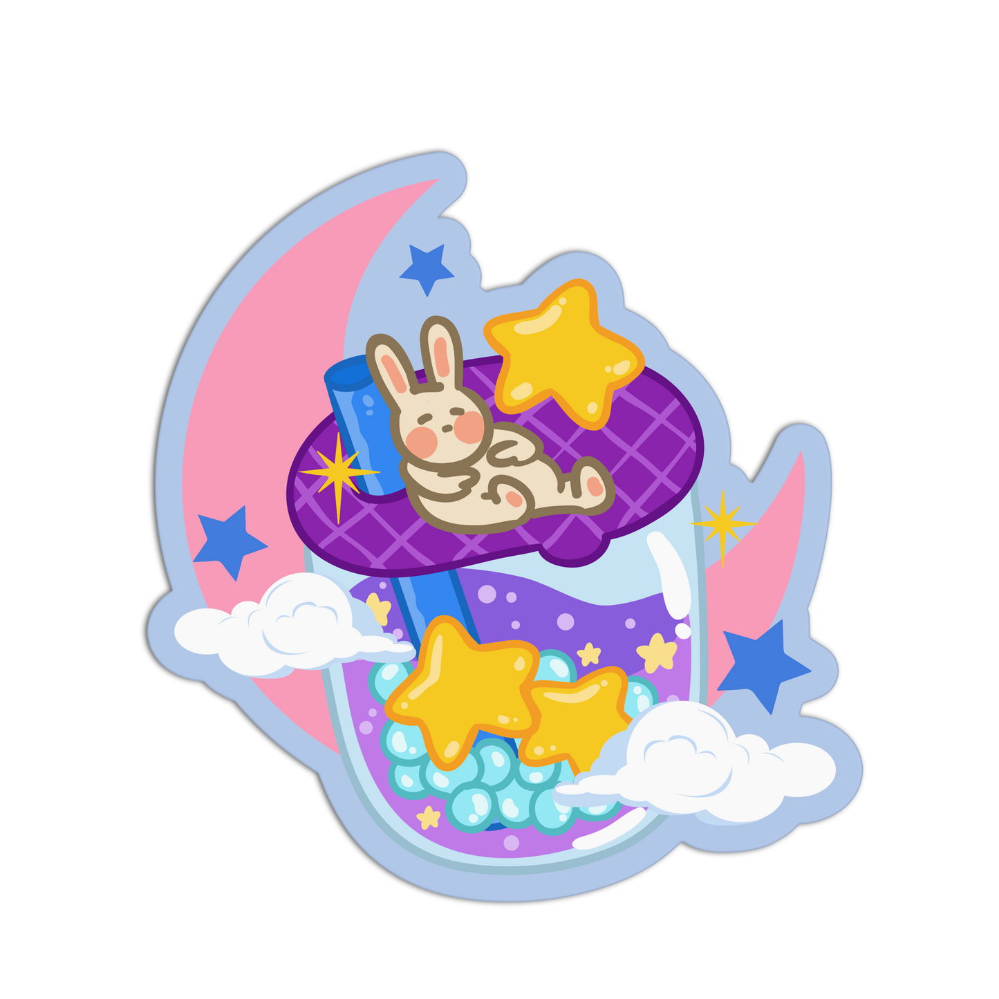 Bunny Dream Tea Cute Drinks Sticker