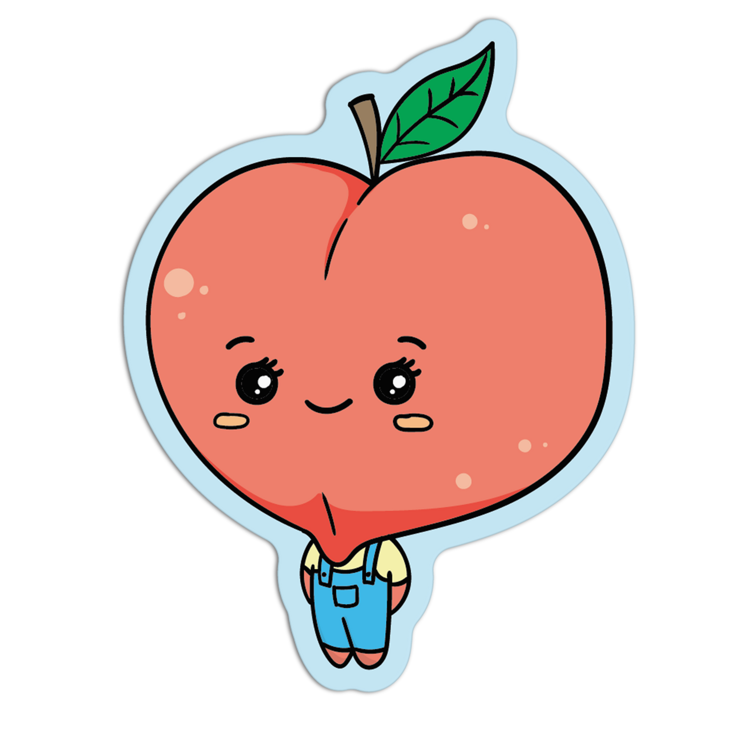 Large Peach Head Cute Fruits Stickers