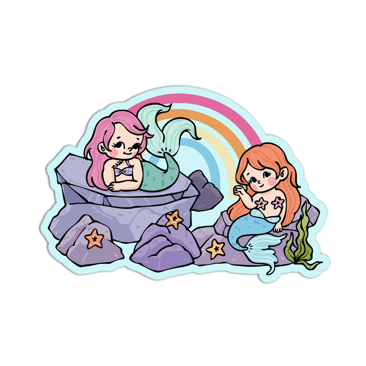 Rainbow Rock - Cute Mermaid Sticker
