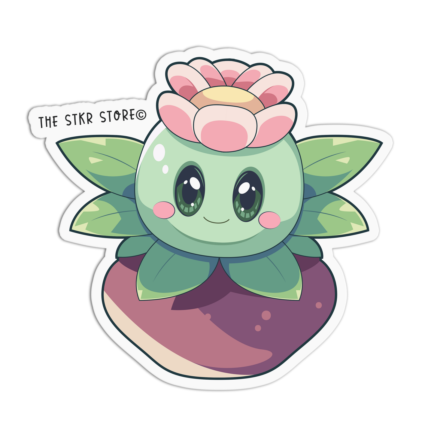 Rosy Camellia Cute Plants Stickers