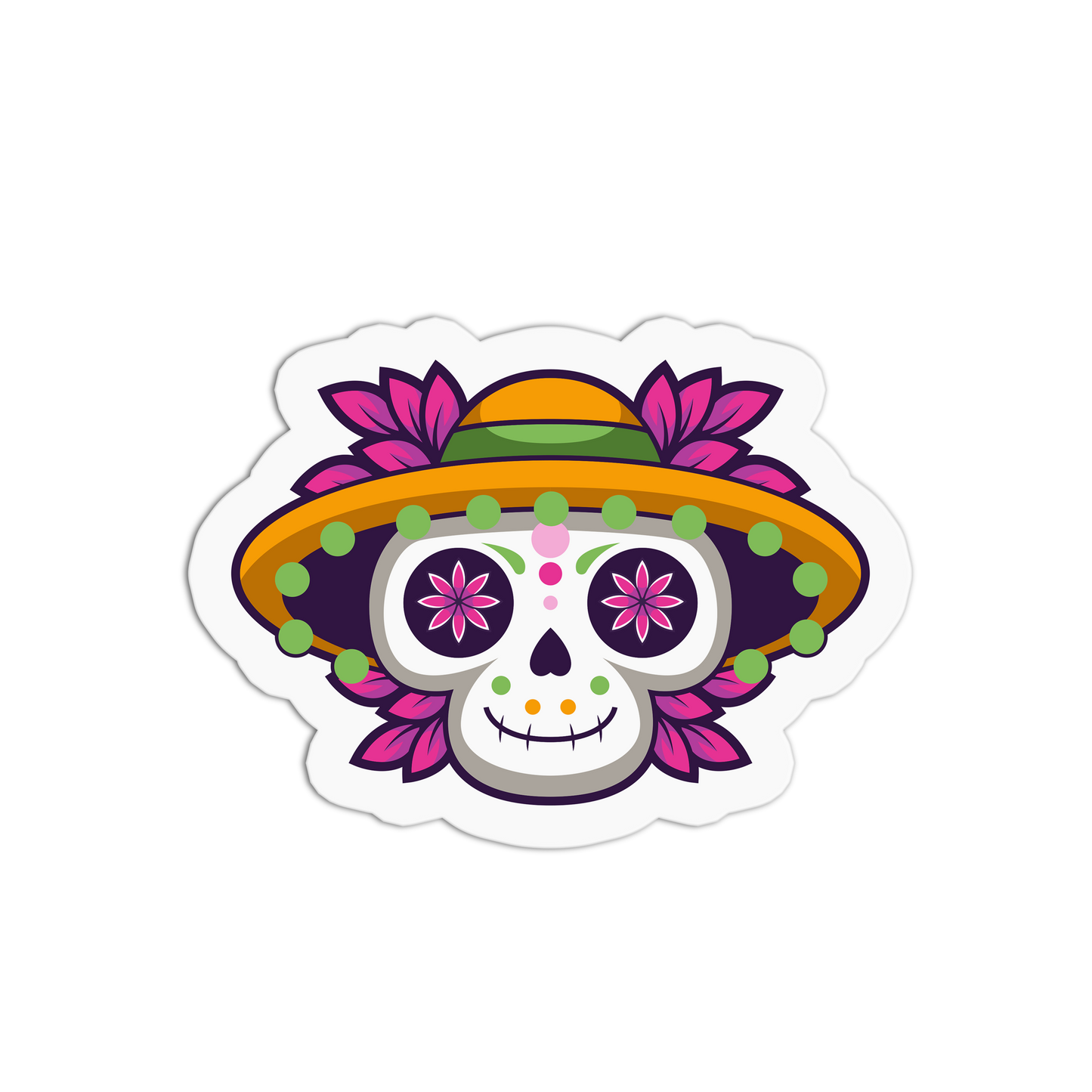 Festive Petal Day of the Dead Stickers