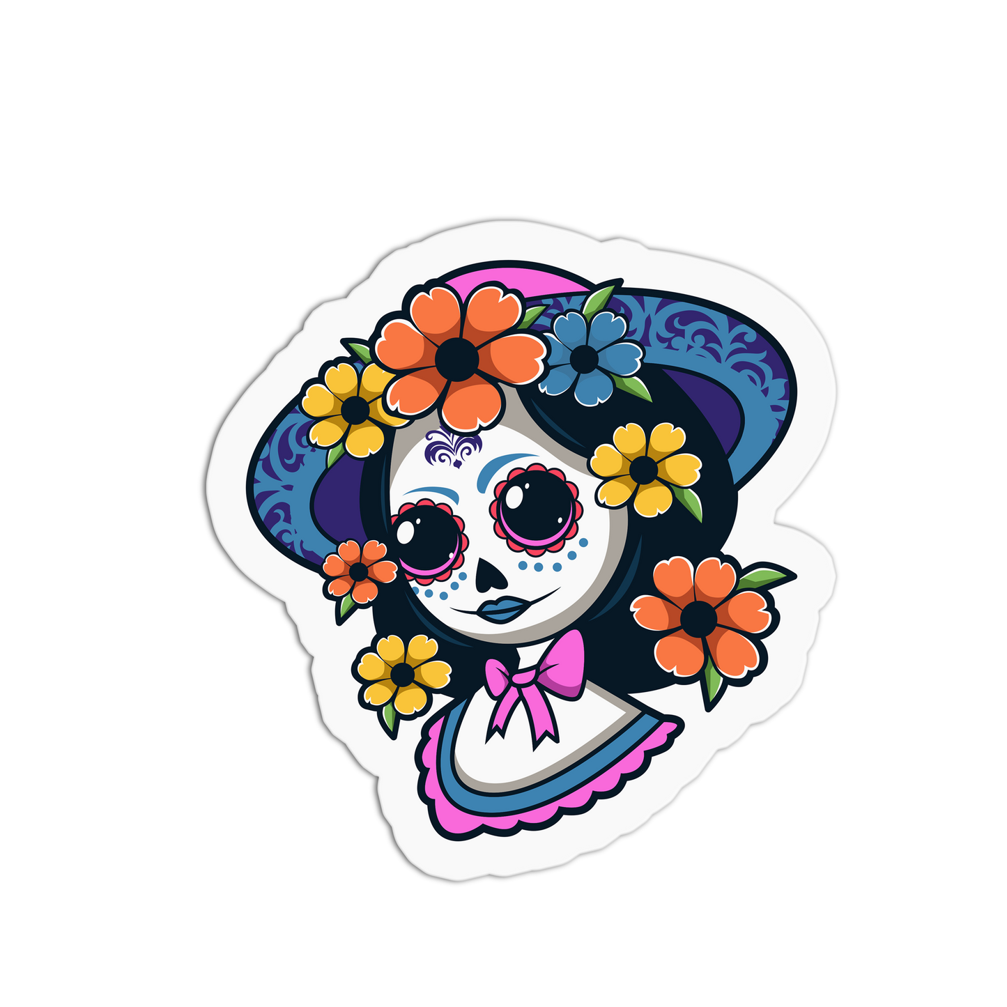Blossom Bow Day of the Dead Stickers