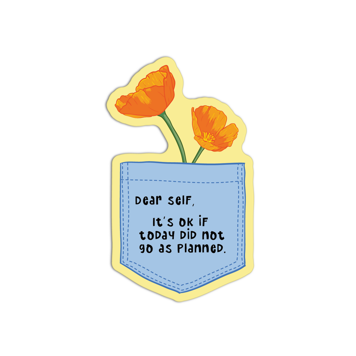 Dear Self California Poppy Sticker