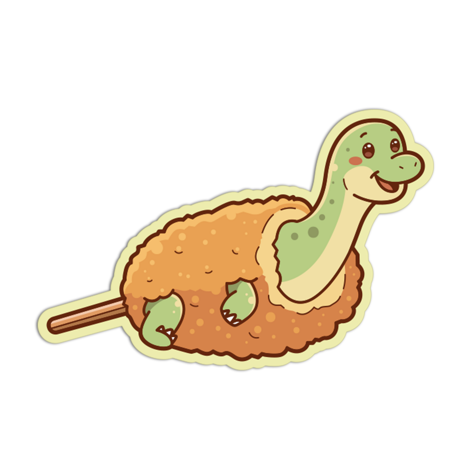 Brachiosaurus Corn Dog - Dinosaur Sticker