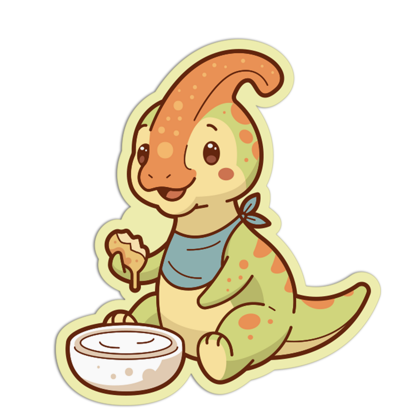 Parasaurolophus Sauce Dip - Dinosaur Sticker