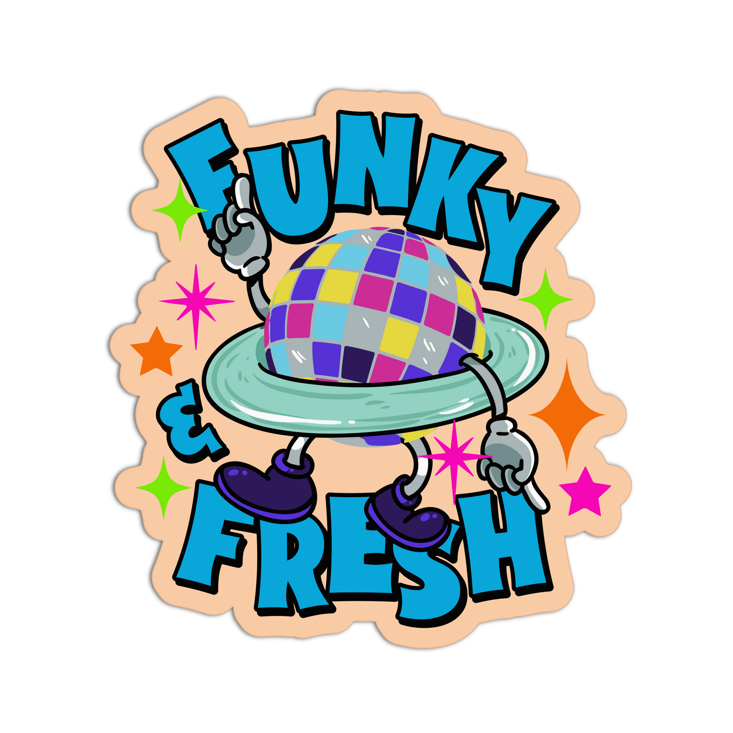 Funky & Fresh DJ Set Stickers