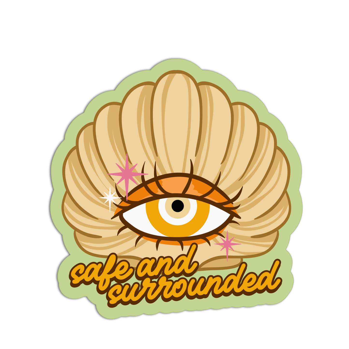 Safe and Surrounded Evil Eye Sticker