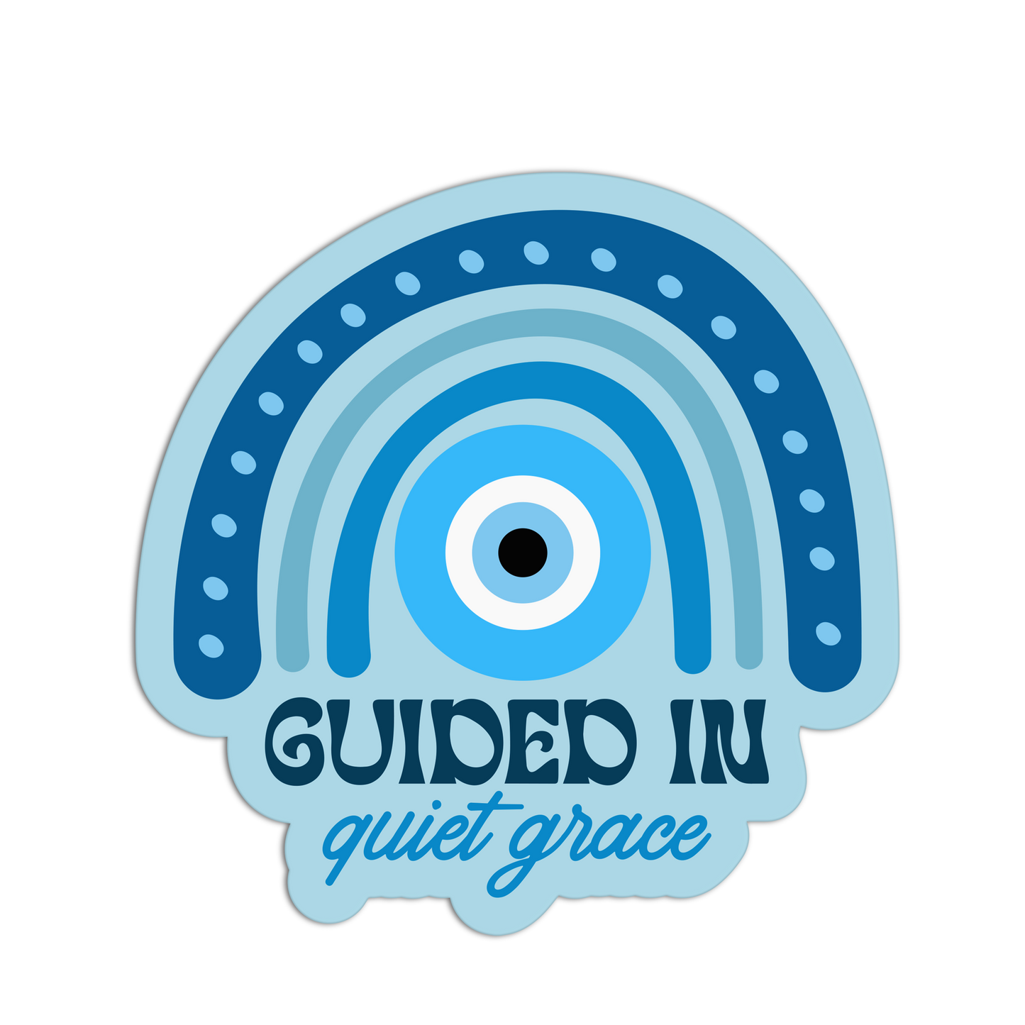 Guided in quiet grace Evil Eye Sticker