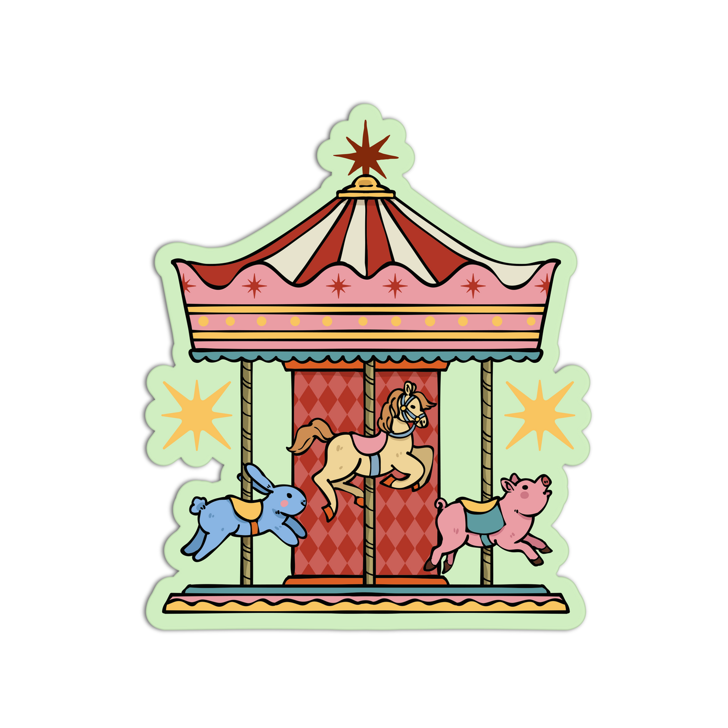 Merry Go Round Fair Carnival Sticker
