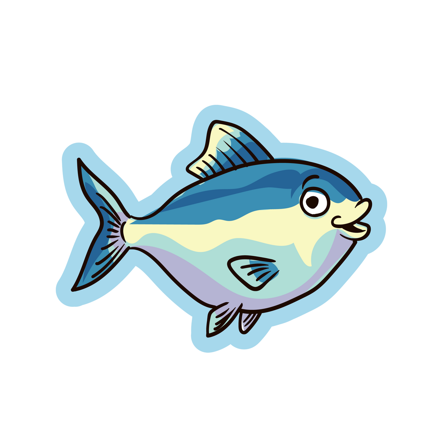 Colorful fish illustration on a white background