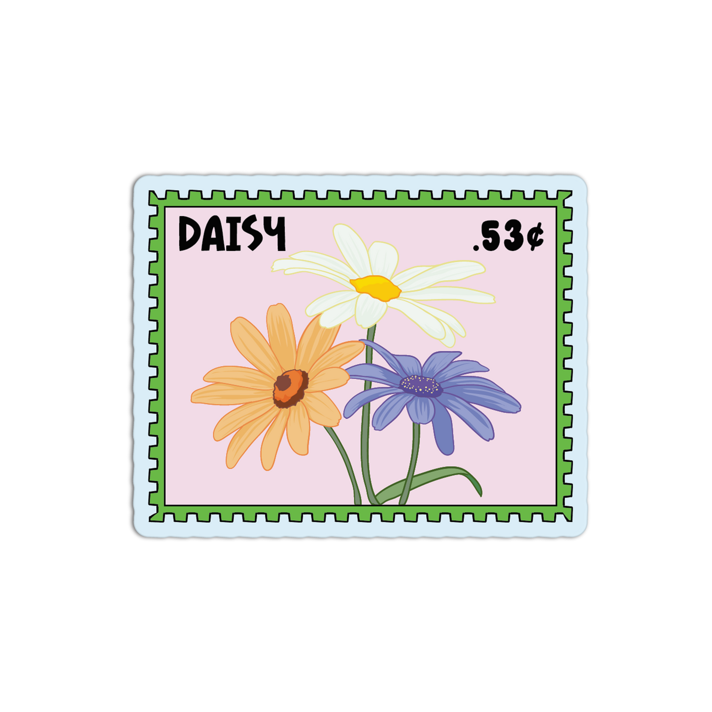 Pastel Daisy Trio Stamp Sticker