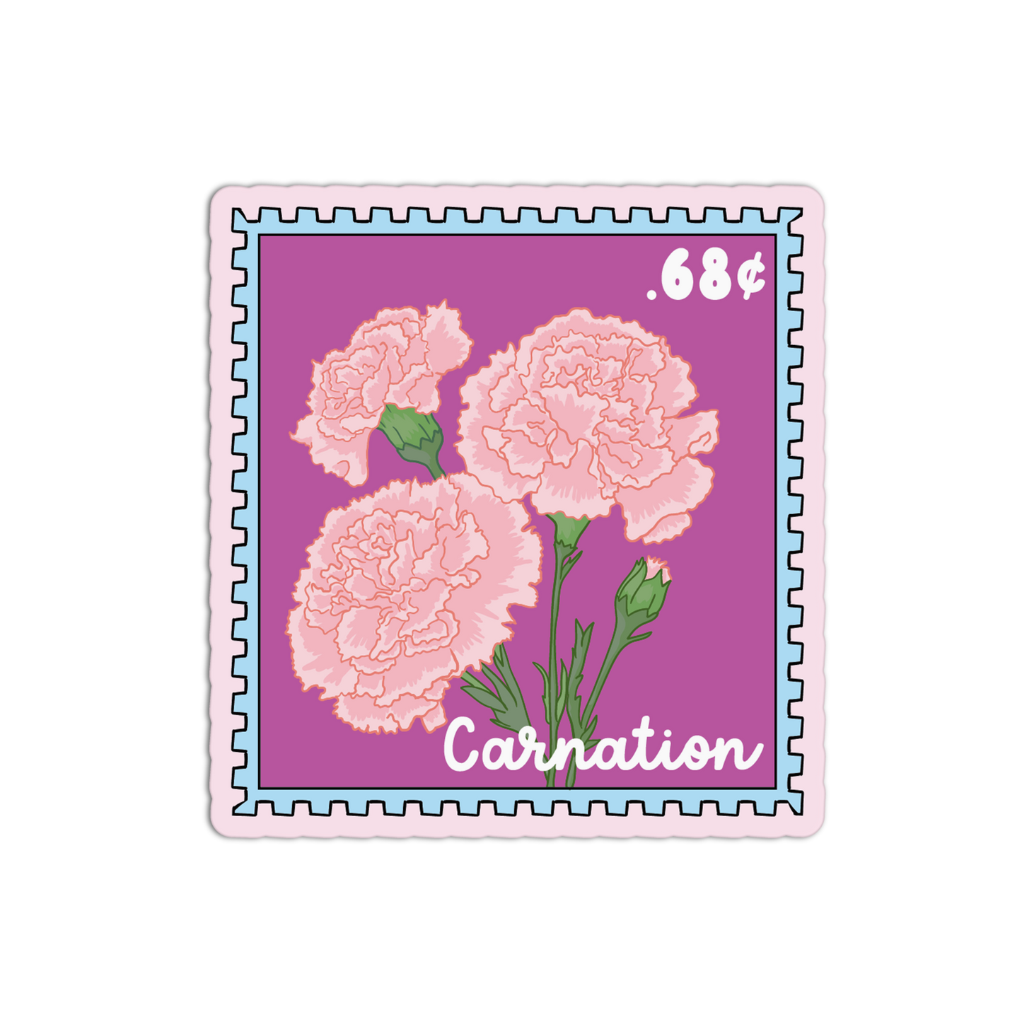 Amethyst Carnation Stamp Sticker