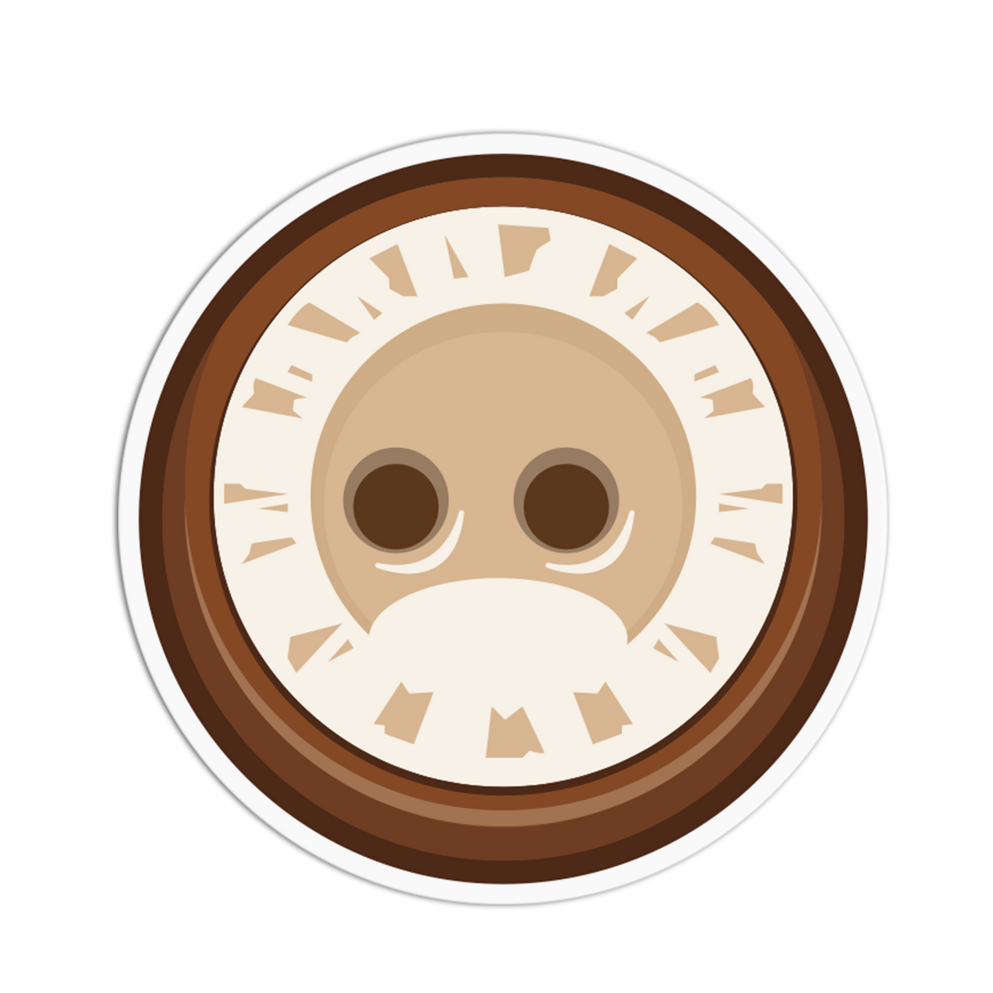 Illustration of a clock with a face on a white background