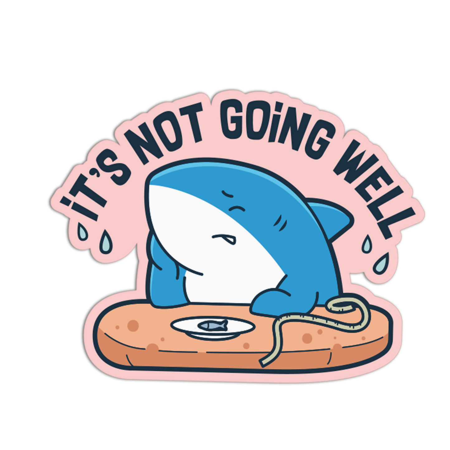 It's Not Going Well - Funny Shark Sticker