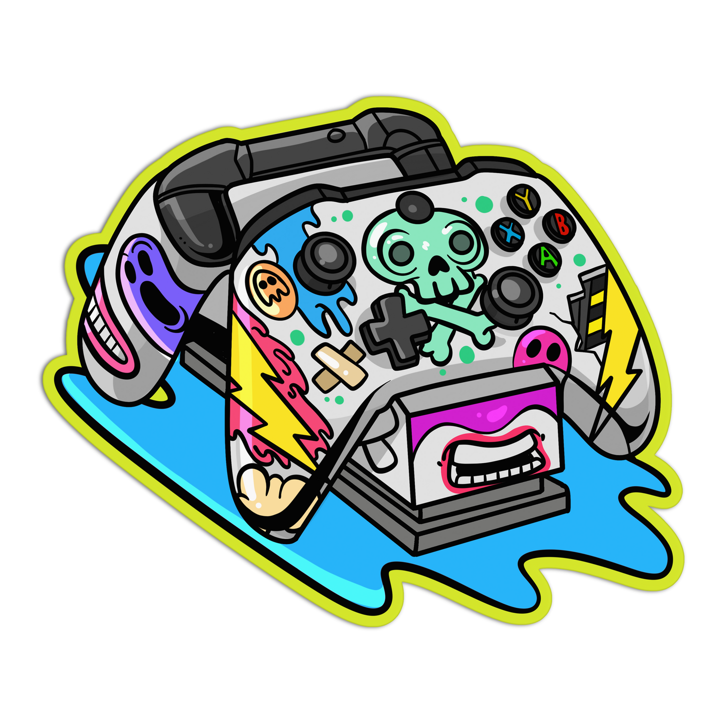 Skull-Shot Controller Gamer Stickers