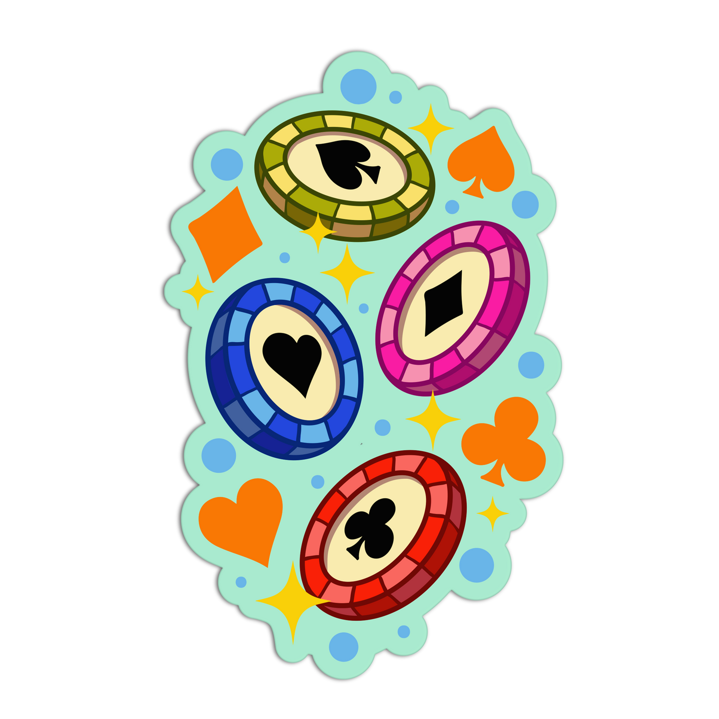 Glittery Gambling Gems Girlie Gambling Stickers