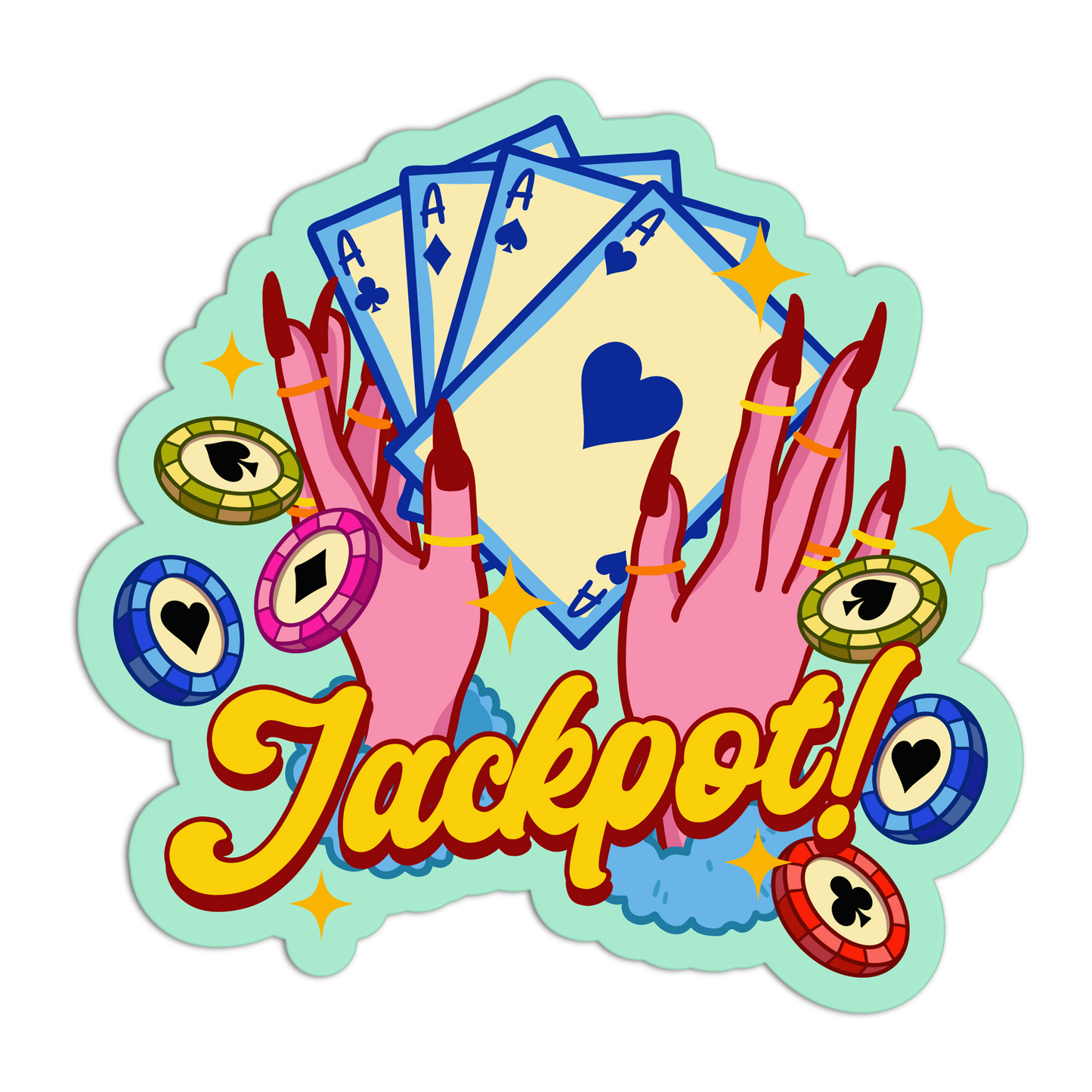 Glamour Gamble Jackpot Girlie Gambling Stickers